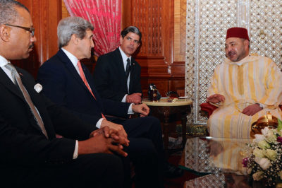 Mohammed VI, Ambassador Dwight Bush, and Secretary John Kerry.