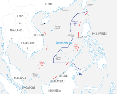 Chinese and Philippine claims in the South China Sea