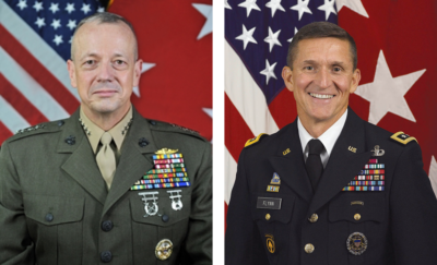 Gen. (Ret.) John Allen  (L) and Lt. Gen. (Ret.) Michael T. Flynn (R)