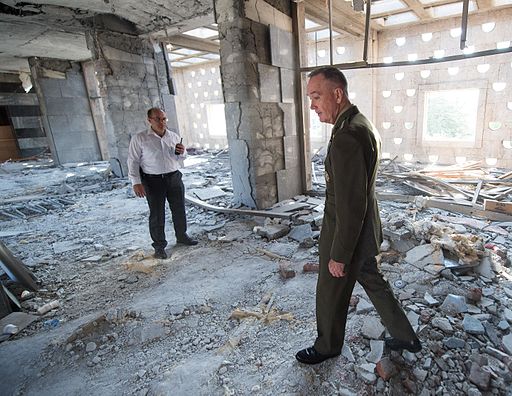 Marine Corps Gen. Joe Dunford tours the now damaged Turkish Grand National Assembly after the failed putsch.