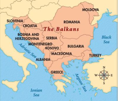 The Balkan Peninsula (Source: Encyclopedia Britannica)
