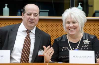 Former Estonian Foreign Minister Marina Kaljurand in attendance at the 2016 seminar, “Enhancing EU-NATO cooperation in the field of cyber security.