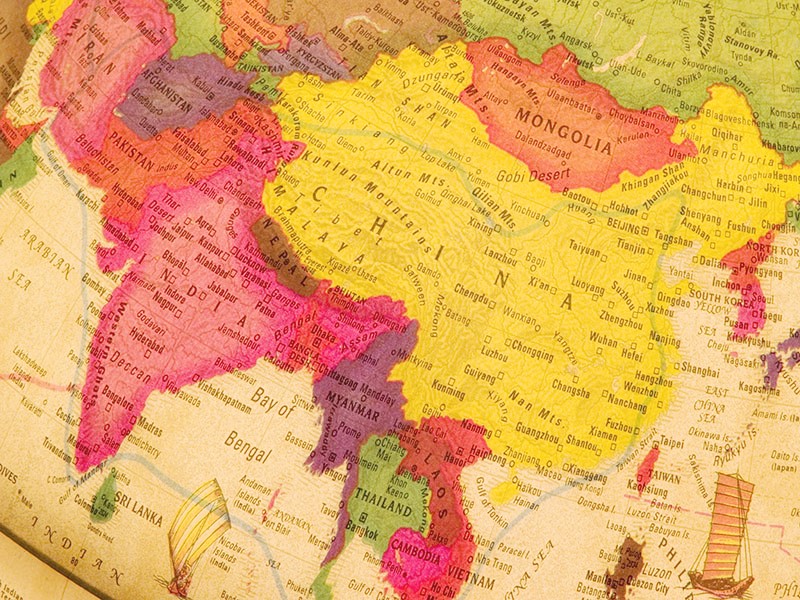 map of asia globe